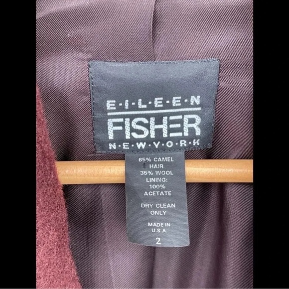 eileen fisher camel coat size 2 x - Picture 5 of 7